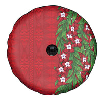 Tonga Language Week Spare Tire Cover Heilala Floral Red