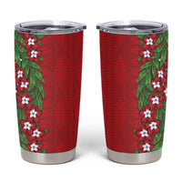 Tonga Language Week Tumbler Cup Heilala Floral Red