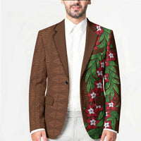 Tonga Language Week Blazer Heilala Floral Brown