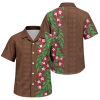 Tonga Language Week Family Matching Off Shoulder Short Dress and Hawaiian Shirt Heilala Floral Brown LT05 Son's Shirt Brown - Polynesian Pride