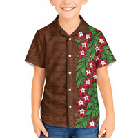 Tonga Language Week Hawaiian Shirt Heilala Floral Brown