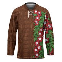 Tonga Language Week Hockey Jersey Heilala Floral Brown
