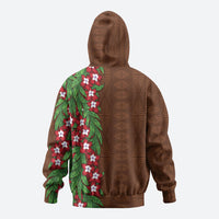 Tonga Language Week Hoodie Heilala Floral Brown