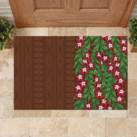 Tonga Language Week Rubber Doormat Heilala Floral Brown