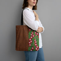 Tonga Language Week Tote Bag Heilala Floral Brown LT05 - Polynesian Pride