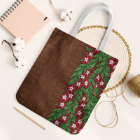 Tonga Language Week Tote Bag Heilala Floral Brown LT05 White Strap One Size Brown - Polynesian Pride