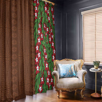 Tonga Language Week Window Curtain Heilala Floral Brown