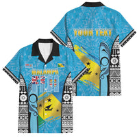 Personalised Malampa Fiji Day 2026 Family Matching Off The Shoulder Long Sleeve Dress and Hawaiian Shirt Unique Style LT05 Dad's Shirt - Short Sleeve Blue - Polynesian Pride