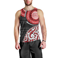 New Zealand Red Maori Koru Simple Style Men Tank Top LT05 - Polynesian Pride