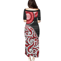New Zealand Red Maori Koru Simple Style Puletasi LT05 - Polynesian Pride