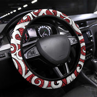 New Zealand Red Maori Koru Simple Style Steering Wheel Cover LT05 Universal Fit Red - Polynesian Pride
