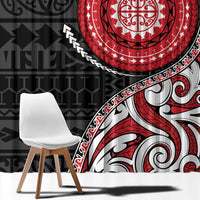 New Zealand Red Maori Koru Simple Style Window Curtain LT05 - Polynesian Pride