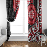 New Zealand Red Maori Koru Simple Style Window Curtain LT05 - Polynesian Pride
