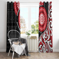 New Zealand Red Maori Koru Simple Style Window Curtain LT05 - Polynesian Pride