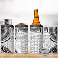 New Zealand White Maori Koru Simple Style 4 in 1 Can Cooler Tumbler LT05 - Polynesian Pride