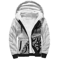 New Zealand White Maori Koru Simple Style Sherpa Hoodie LT05 Unisex White - Polynesian Pride