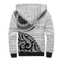 New Zealand White Maori Koru Simple Style Sherpa Hoodie LT05 - Polynesian Pride