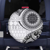 New Zealand White Maori Koru Simple Style Spare Tire Cover LT05 - Polynesian Pride