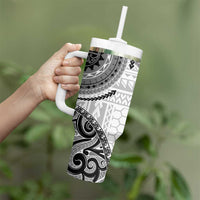 New Zealand White Maori Koru Simple Style Tumbler With Handle LT05 - Polynesian Pride
