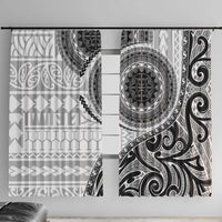 New Zealand White Maori Koru Simple Style Window Curtain LT05 With Hooks White - Polynesian Pride