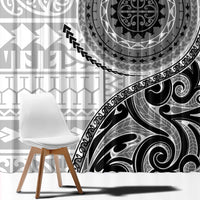 New Zealand White Maori Koru Simple Style Window Curtain LT05 - Polynesian Pride