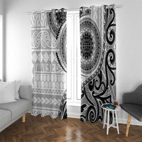 New Zealand White Maori Koru Simple Style Window Curtain LT05 With Grommets White - Polynesian Pride
