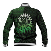 New Zealand Maori Koru Fern Baseball Jacket Spiral Polynesian Style Green LT05 - Polynesian Pride