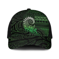 New Zealand Maori Koru Fern Baseball Net Cap Spiral Polynesian Style Green LT05 One Size Black Green - Polynesian Pride
