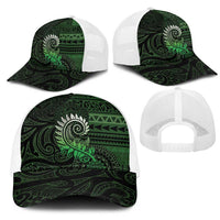 New Zealand Maori Koru Fern Mesh Trucker Cap Spiral Polynesian Style Green LT05 - Polynesian Pride