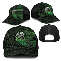 New Zealand Maori Koru Fern Mesh Trucker Cap Spiral Polynesian Style Green LT05 - Polynesian Pride
