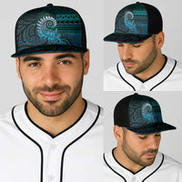 New Zealand Maori Koru Fern Baseball Net Cap Spiral Polynesian Style Aqua Gradient LT05 - Polynesian Pride