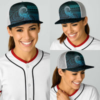 New Zealand Maori Koru Fern Baseball Net Cap Spiral Polynesian Style Aqua Gradient LT05 - Polynesian Pride