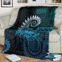 New Zealand Maori Koru Fern Blanket Spiral Polynesian Style Aqua Gradient LT05 - Polynesian Pride