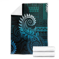 New Zealand Maori Koru Fern Blanket Spiral Polynesian Style Aqua Gradient LT05 - Polynesian Pride