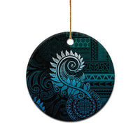 New Zealand Maori Koru Fern Ceramic Ornament Spiral Polynesian Style Aqua Gradient LT05 - Polynesian Pride