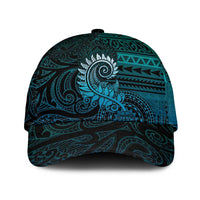 New Zealand Maori Koru Fern Classic Cap Spiral Polynesian Style Aqua Gradient - Polynesian Pride