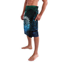 New Zealand Maori Koru Fern Lavalava Spiral Polynesian Style Aqua Gradient LT05 - Polynesian Pride