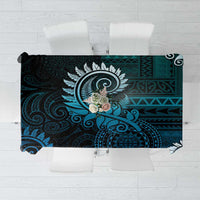 New Zealand Maori Koru Fern Tablecloth Spiral Polynesian Style Aqua Gradient LT05 Aqua - Polynesian Pride