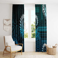 New Zealand Maori Koru Fern Window Curtain Spiral Polynesian Style Aqua Gradient LT05 - Polynesian Pride