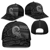 New Zealand Maori Koru Fern Baseball Net Cap Spiral Polynesian Style Gray LT05 - Polynesian Pride