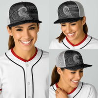 New Zealand Maori Koru Fern Baseball Net Cap Spiral Polynesian Style Gray LT05 - Polynesian Pride
