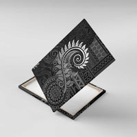 New Zealand Maori Koru Fern Canvas Wall Art Spiral Polynesian Style Gray LT05 With Frame Gray - Polynesian Pride