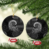 New Zealand Maori Koru Fern Ceramic Ornament Spiral Polynesian Style Gray LT05 Circle Gray - Polynesian Pride