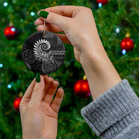 New Zealand Maori Koru Fern Ceramic Ornament Spiral Polynesian Style Gray LT05 - Polynesian Pride