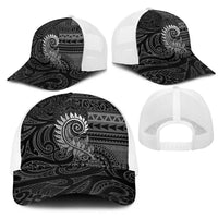 New Zealand Maori Koru Fern Mesh Trucker Cap Spiral Polynesian Style Gray LT05 - Polynesian Pride