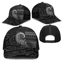 New Zealand Maori Koru Fern Mesh Trucker Cap Spiral Polynesian Style Gray LT05 - Polynesian Pride