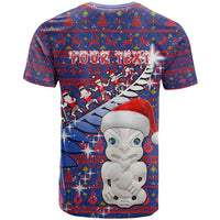 Personalized New Zealand Christmas T Shirt Haka Fern Santa Tiki Meri Kirihimete LT05 - Polynesian Pride