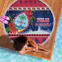 Guam Christmas Beach Blanket Guaman Seal Poinsettia Felis Pasgua LT05 - Wonder Print Shop
