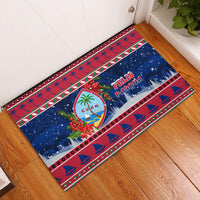 Guam Christmas Rubber Doormat Guaman Seal Poinsettia Felis Pasgua LT05 Red - Polynesian Pride