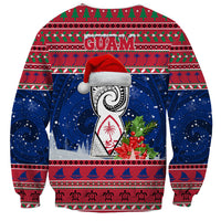 Guam Christmas Sweatshirt Guaman Seal Poinsettia Felis Pasgua LT05 - Polynesian Pride